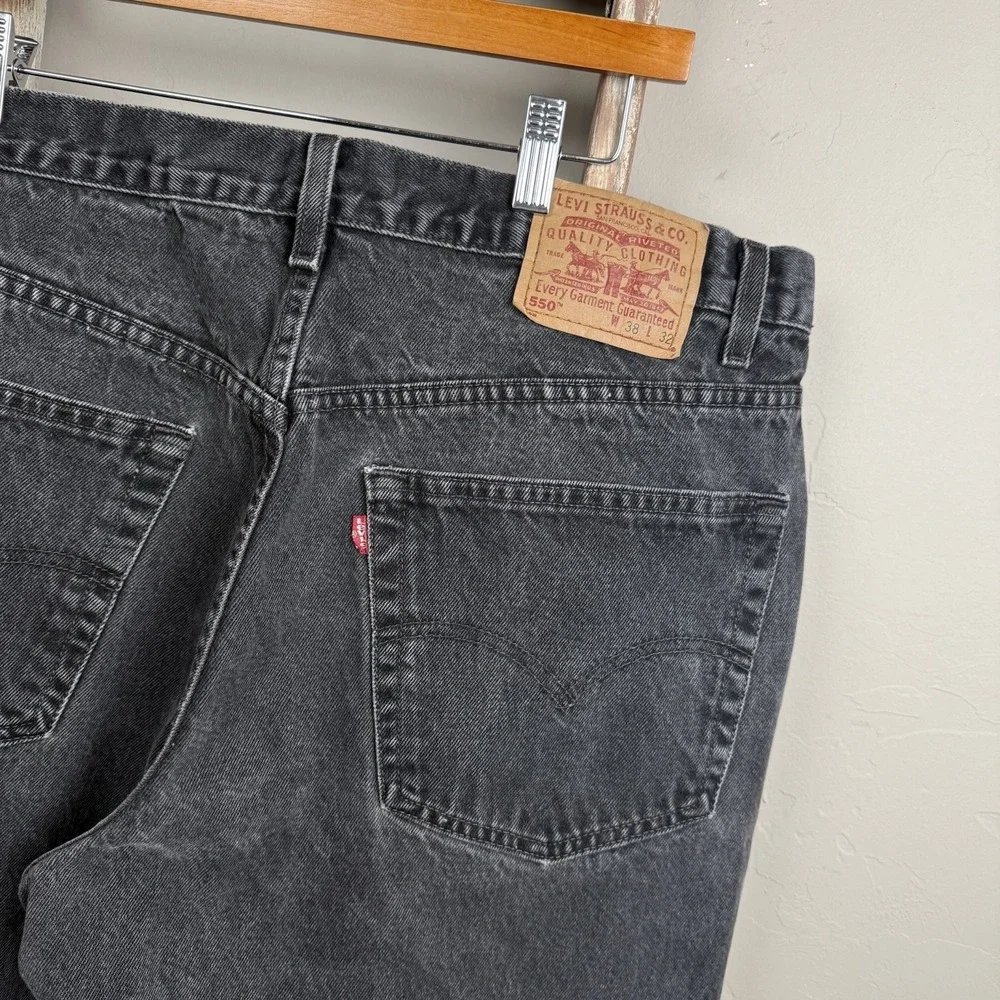 Vintage 2000 Levi 550 Relax Fit‎ Black Denim Jeans size 38x30